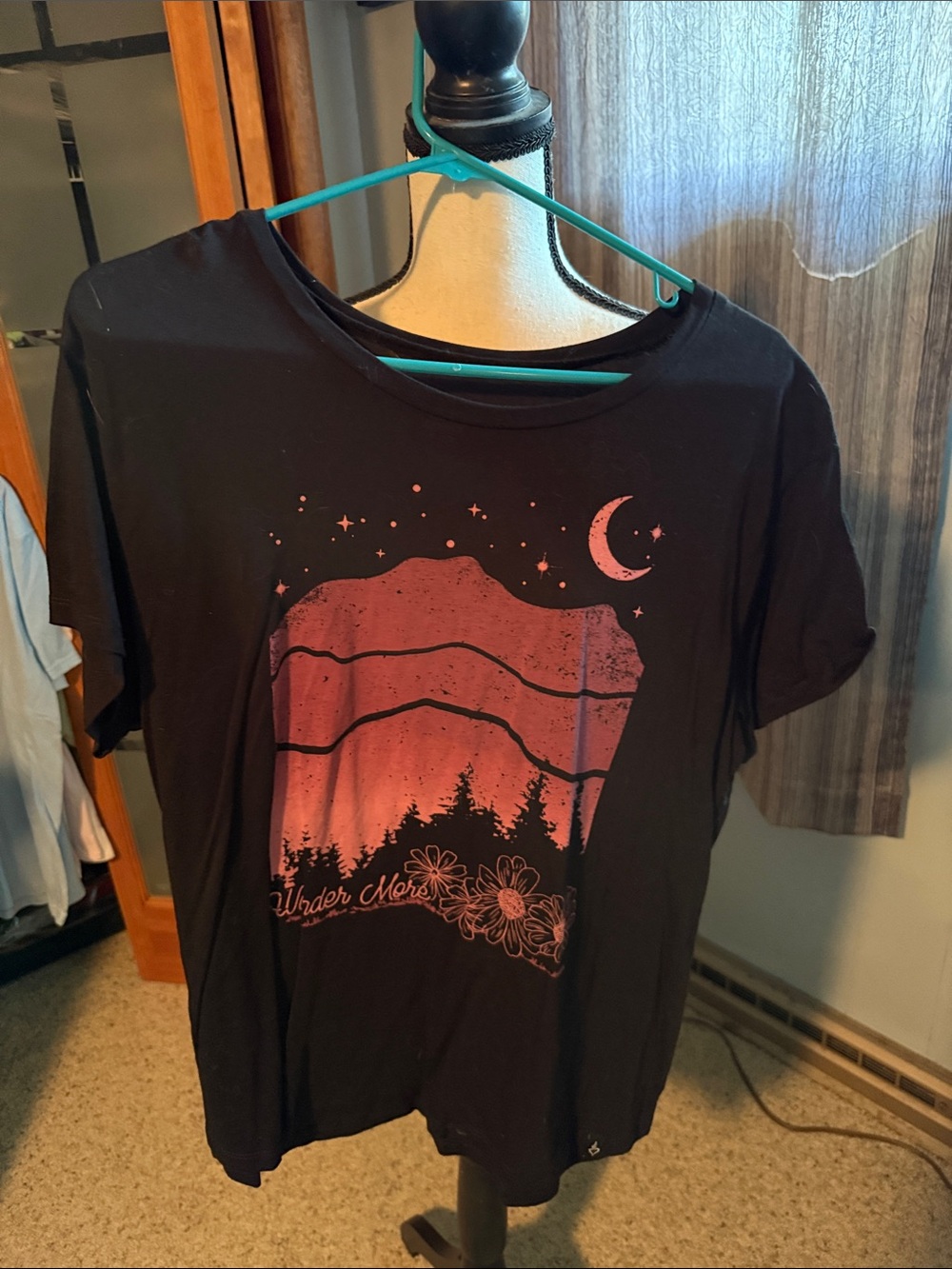 torrid Black Tee with Pink Sunset Graphic